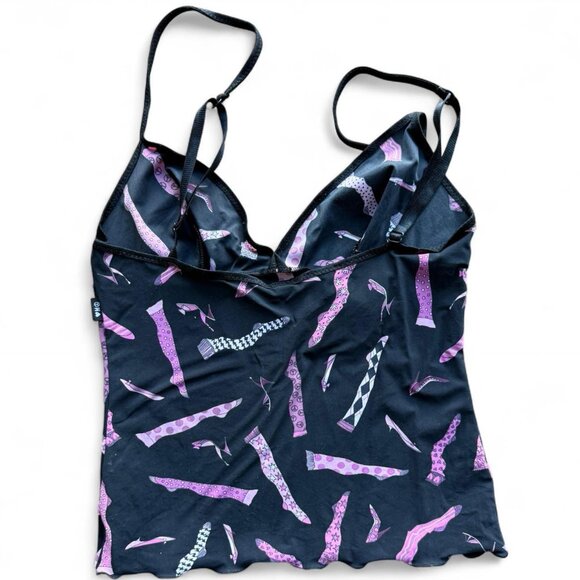 Vintage Moschino Lingerie Top with Heels and Socks Print. - Picture 2 of 3